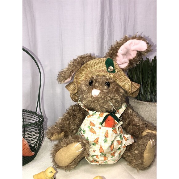 Vtg Easter decor lot  egg basket/Brass Button Collectable bunny plush/candles - Picture 3 of 16